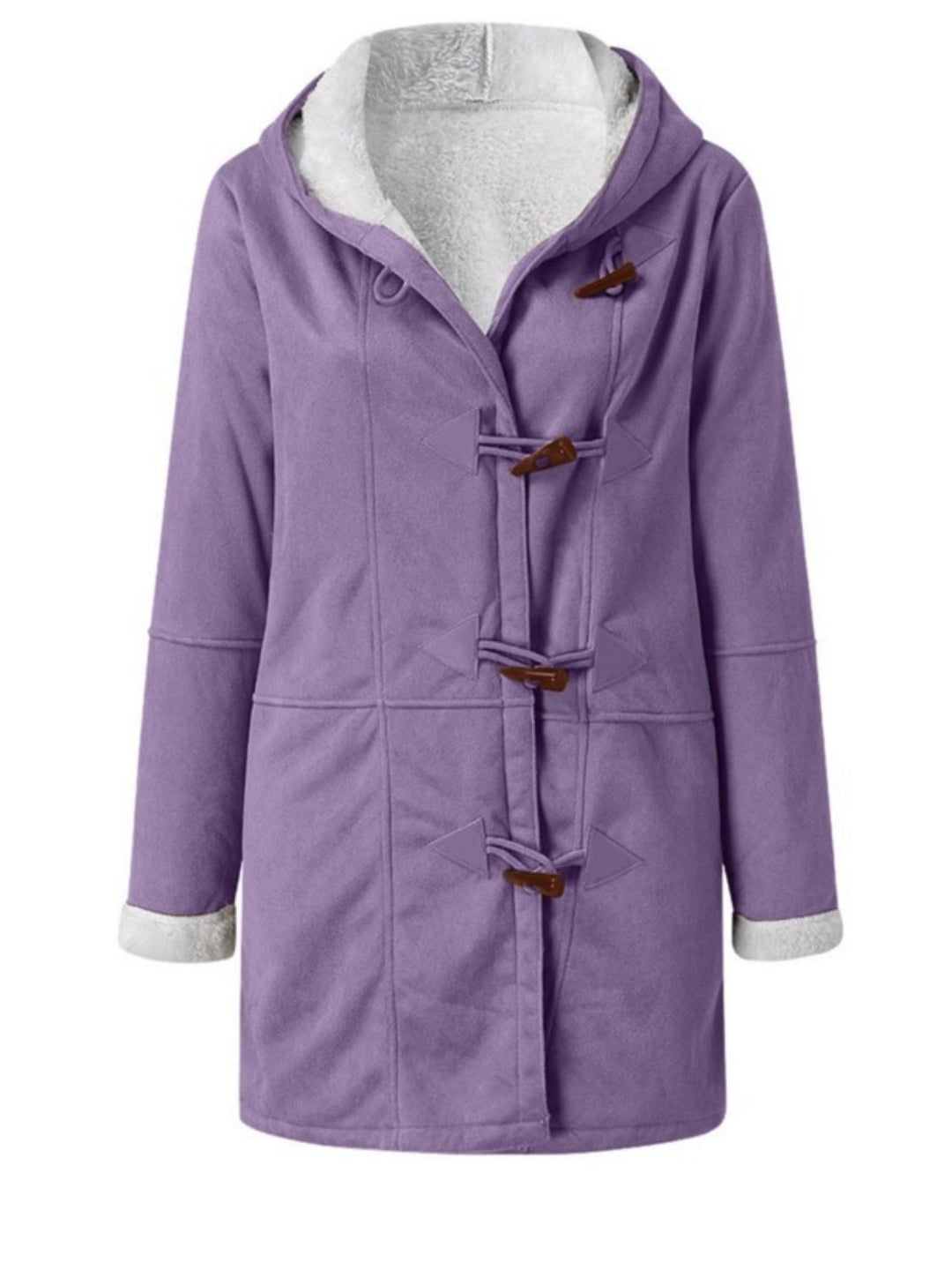 Pocketed Long Sleeve Hooded Toggle Jacket