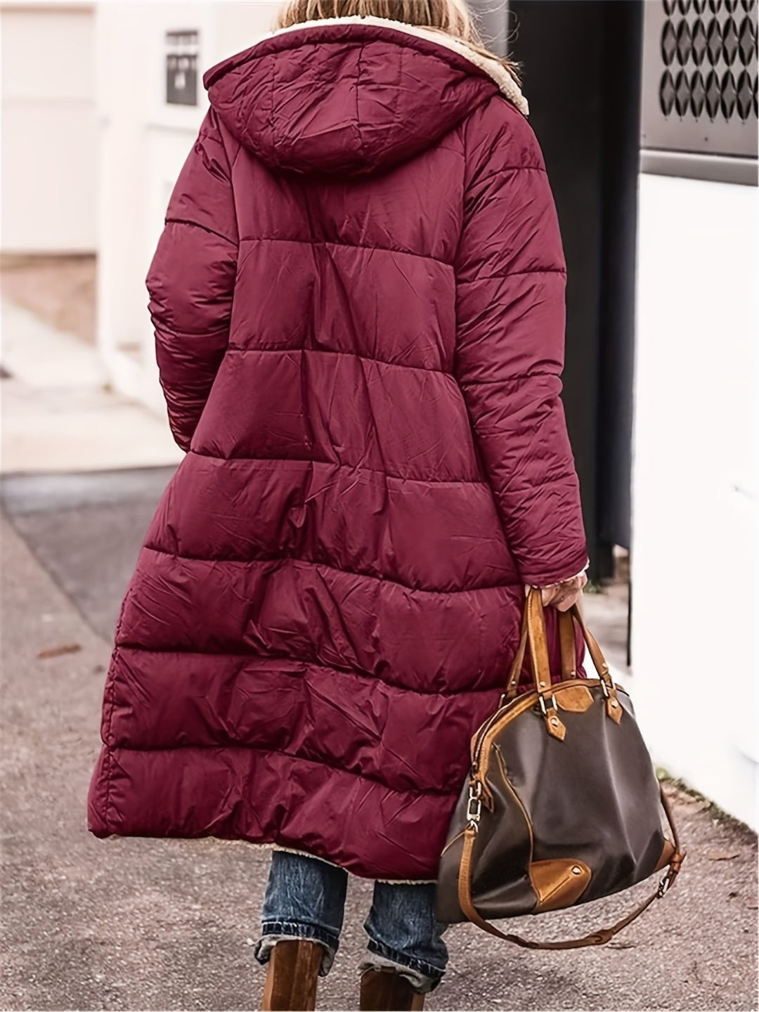 Zip Up Sherpa Hooded Coat