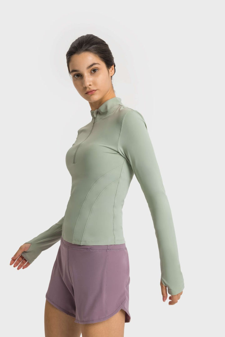 Half Zip Sleeve Sports Top