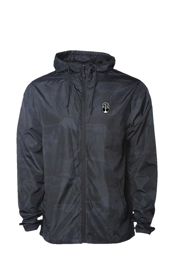 Black Camo Water Resistant Windbreaker