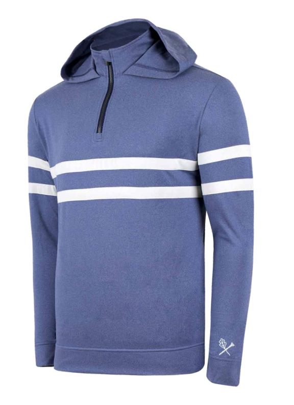 Striped 1/2 Zip Hood