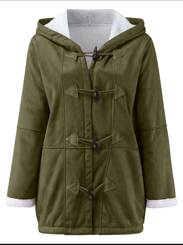 Pocketed Long Sleeve Hooded Toggle Jacket