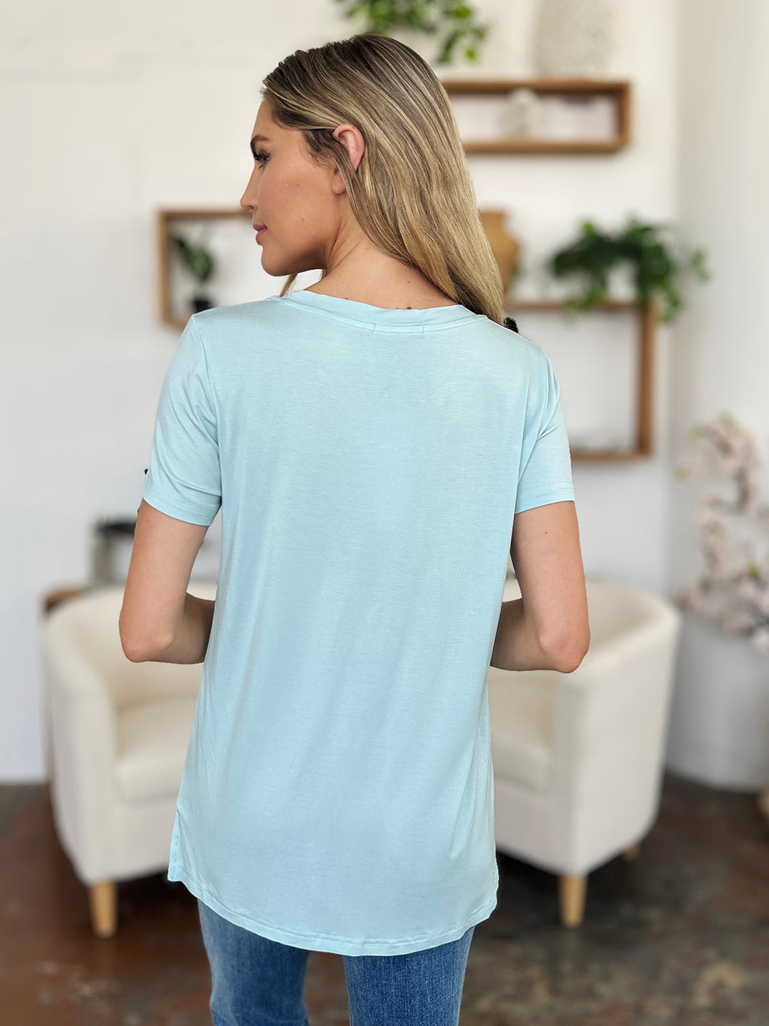 Bamboo Round Neck Short Sleeve T-Shirt