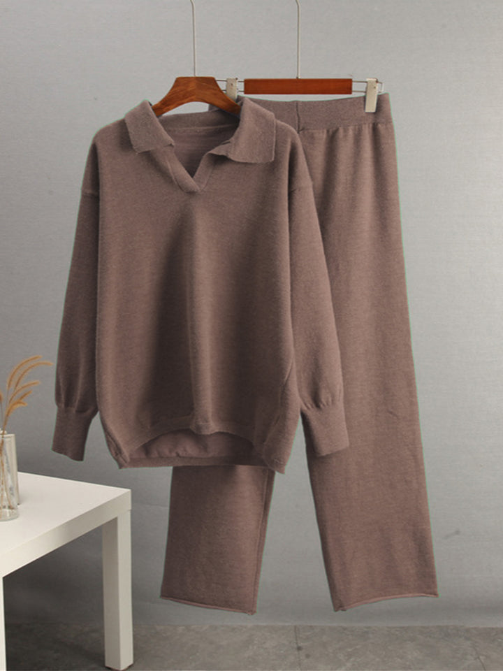 Long Sleeve Top and Pants Sweater Set