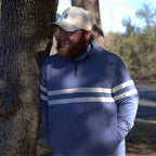 Striped 1/2 Zip Hood