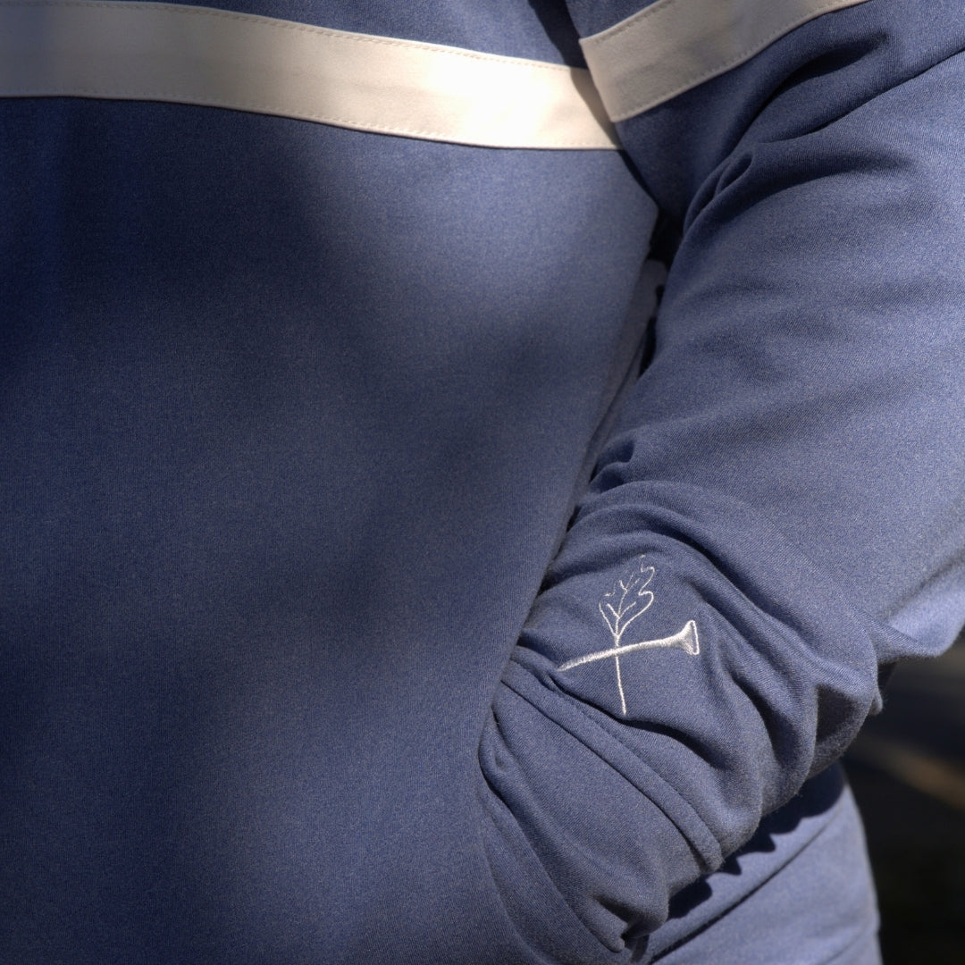 Striped 1/2 Zip Hood