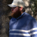 Striped 1/2 Zip Hood