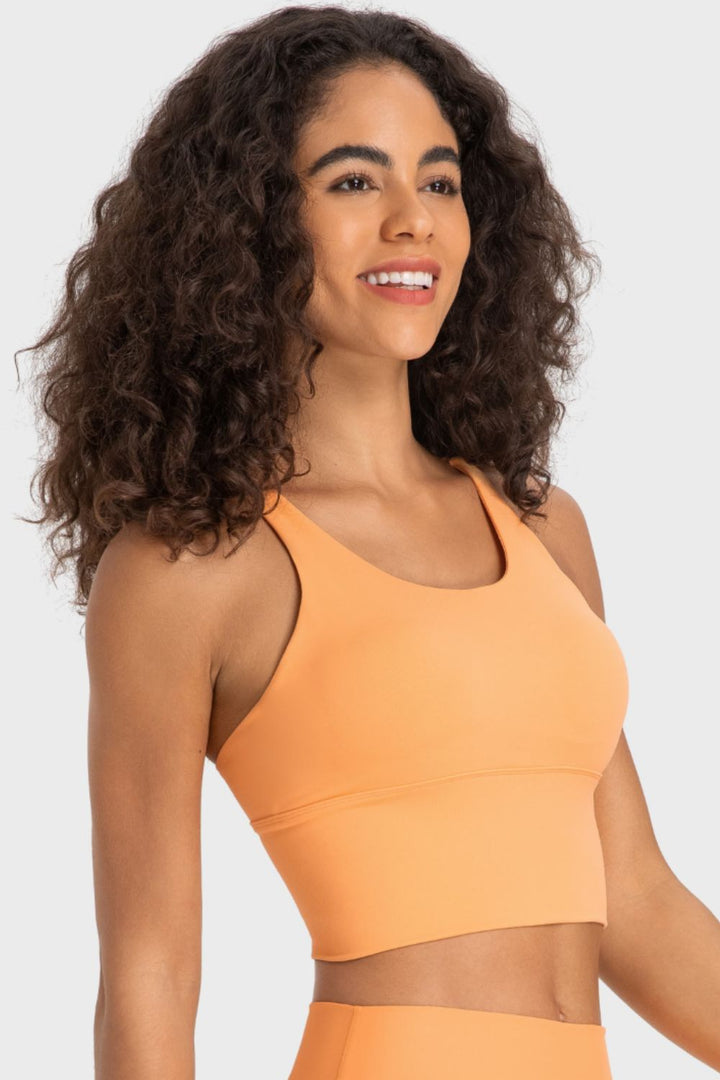 Crisscross Back Ladder Detail Sports Bra