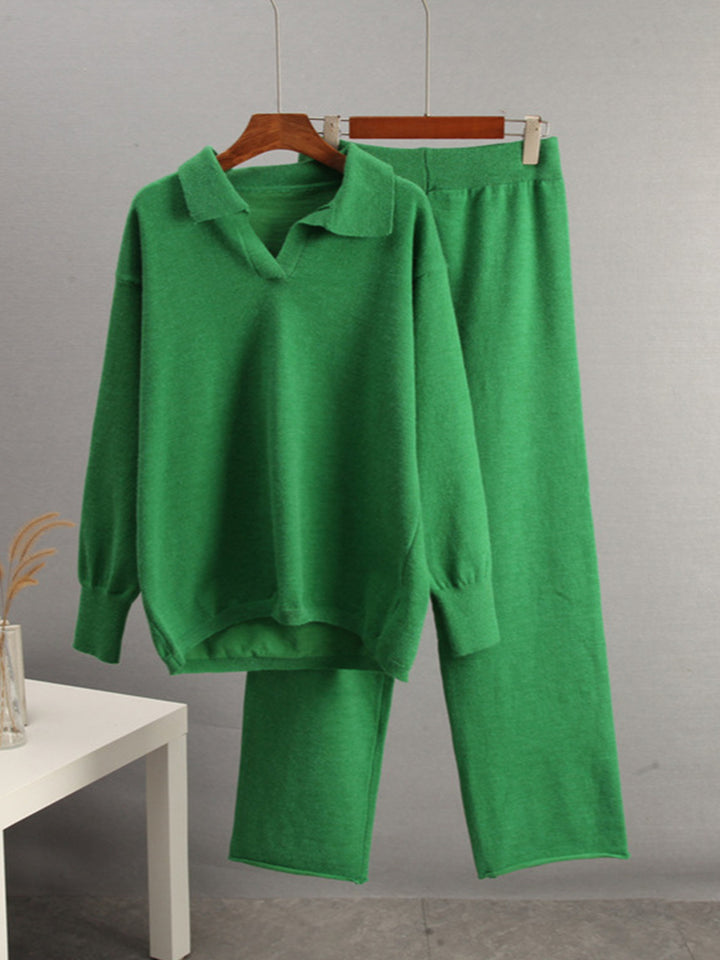 Long Sleeve Top and Pants Sweater Set