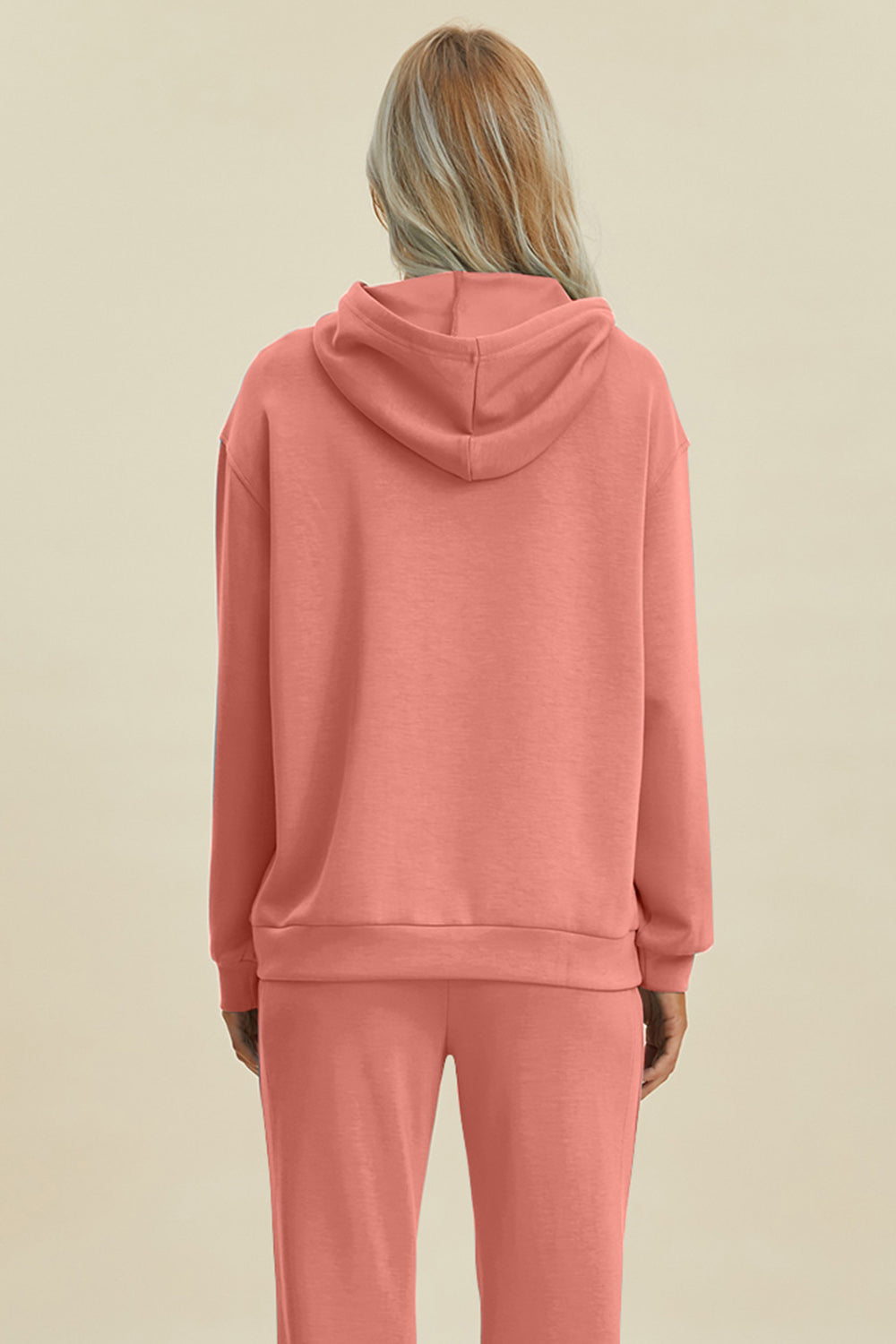 Drawstring Long Sleeve Hoodie with Kangaroo Pocket