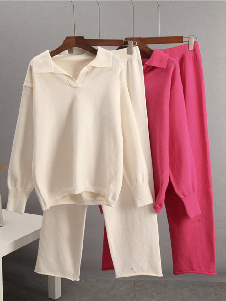 Long Sleeve Top and Pants Sweater Set