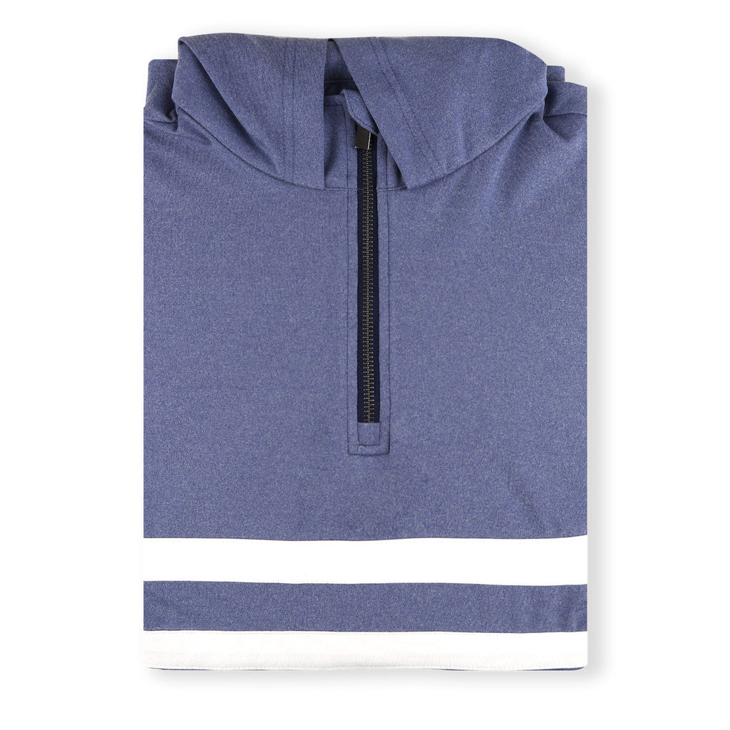 Striped 1/2 Zip Hood